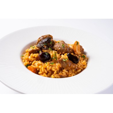 Risotto de carrilleras ibéricas y setas silvestres