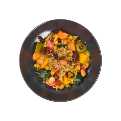 Tajín de verduras con aromas del Magreb y cuscús