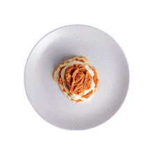 Milhojas de Pulled pork con crema de patatas