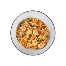 Arroz meloso de calabacín y gambas