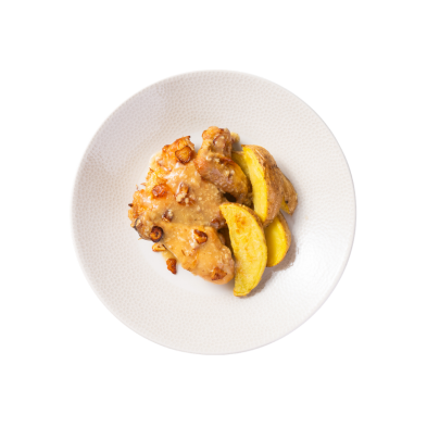 Pollo al ajillo con patatas gajo receta casera - Qchara