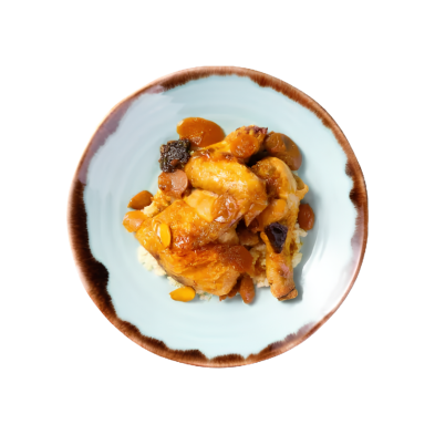 Pollo guisado al estilo marroquí con cuscús