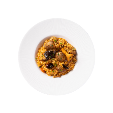 Risotto de carrilleras ibéricas y setas silvestres
