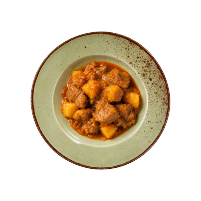 Carne en salsa de verduras con patatas
