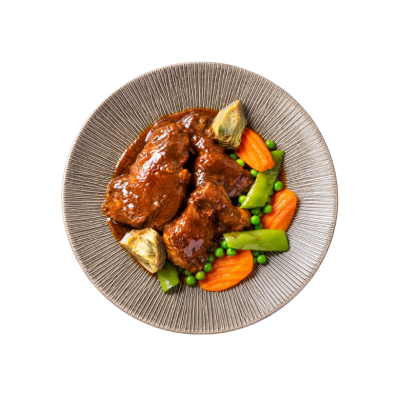 Churrasco de pollo en salsa con verduras | Qchara