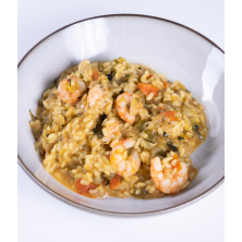 Arroz meloso de calabacín y gambas