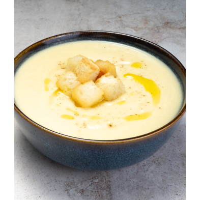 Vichyssoise de puerros y manzana