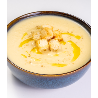 Vichyssoise de puerros y manzana