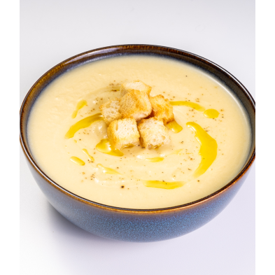 Vichyssoise de puerros y manzana