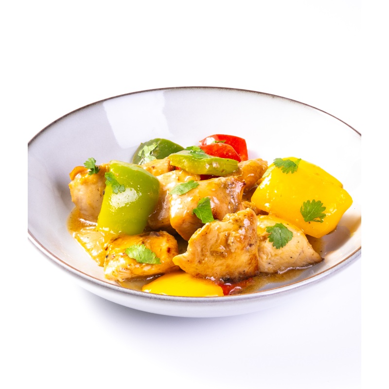 Pechuguitas de pollo al estilo oriental con verduras