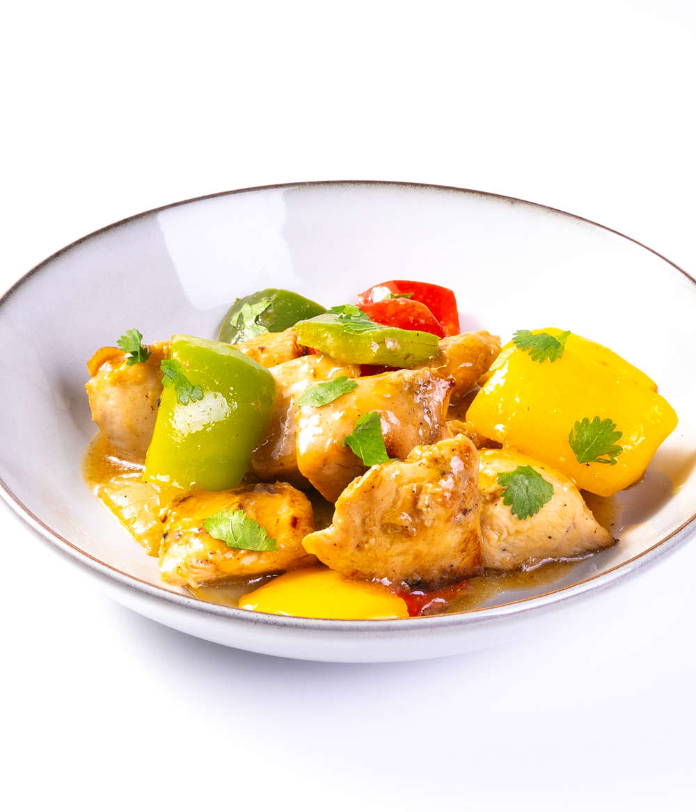 Pechuguitas de pollo al estilo oriental con verduras